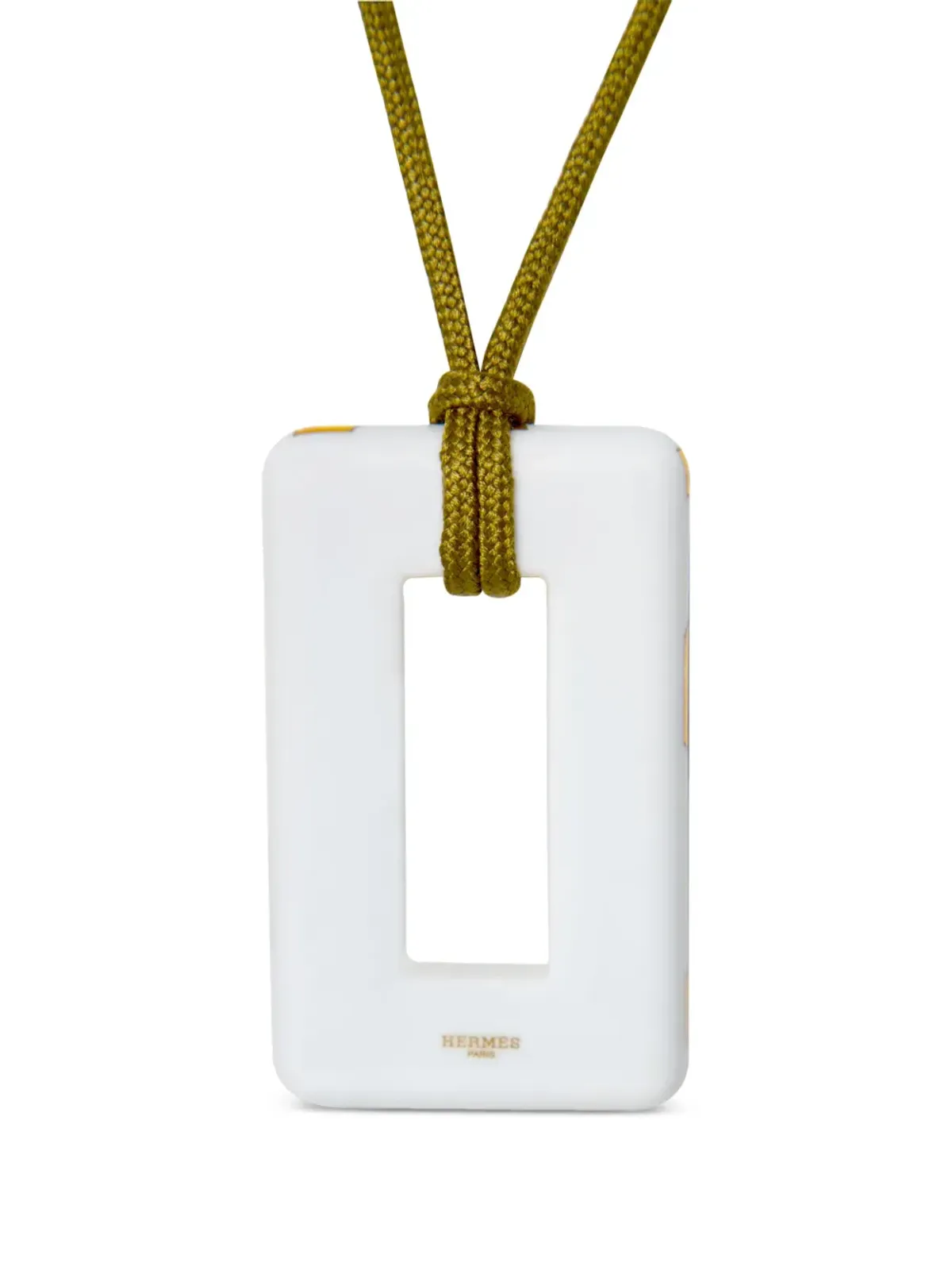 Hermès ビンテージ 磁器ペンダントネックレス - イエロー - 画像3