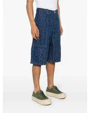 Maison Kitsuné デニムショーツ アブストラクトデイジー柄 ブルー - サムネイル3