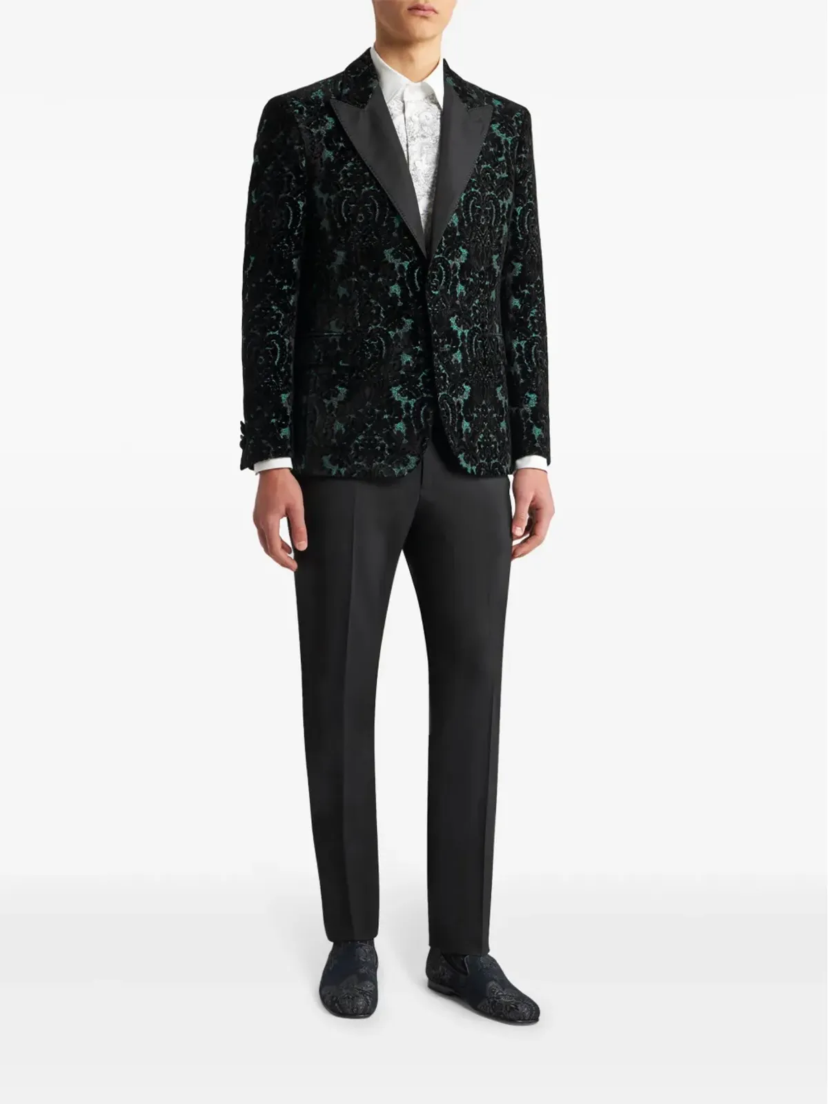 ETRO ブロケードベルベット ブレザー ブラック - 画像2
