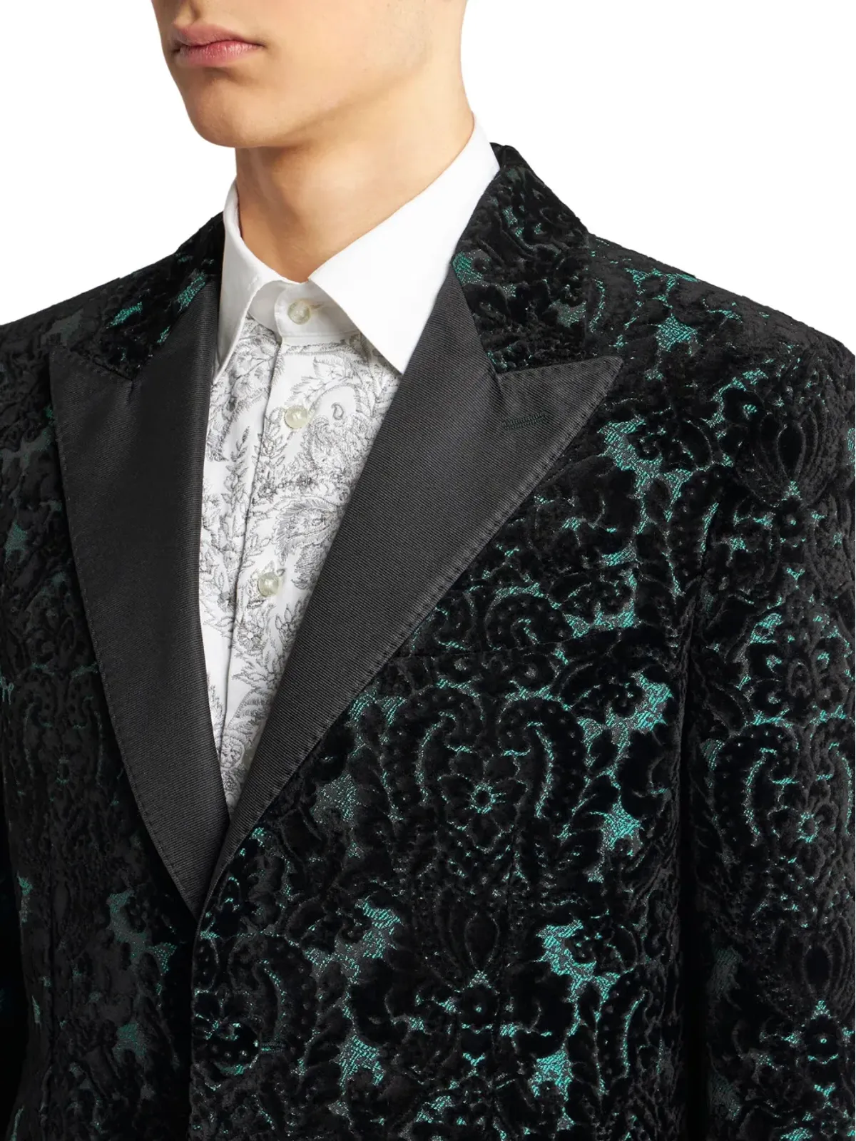 ETRO ブロケードベルベット ブレザー ブラック - 画像4
