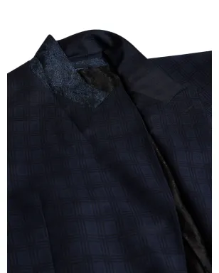 ETRO ブルーのチェック柄シングルブレストスーツ - サムネイル3