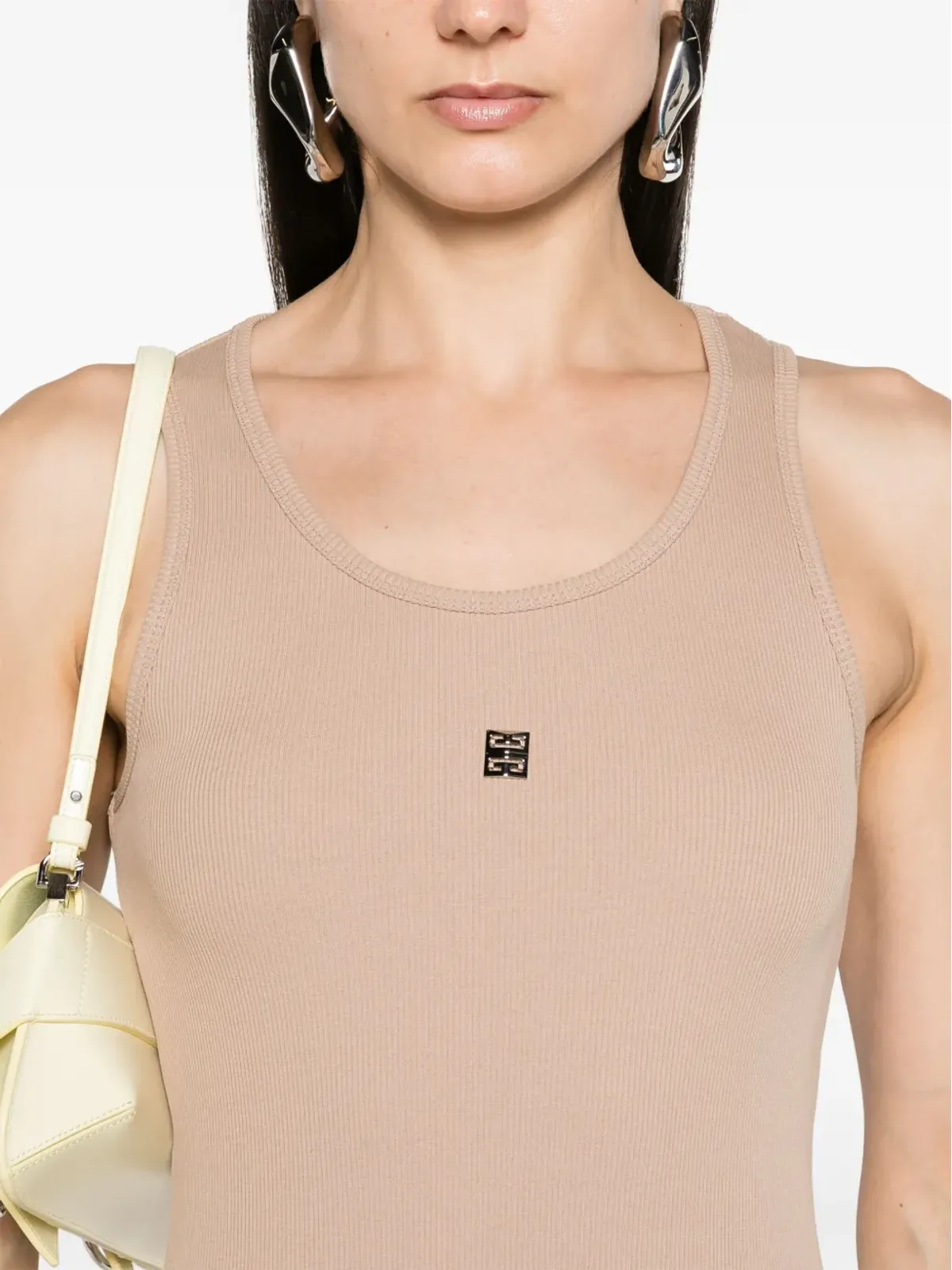 Givenchy 4Gプレート付きリブ編みマキシドレス - ニュートラルカラー - 画像5
