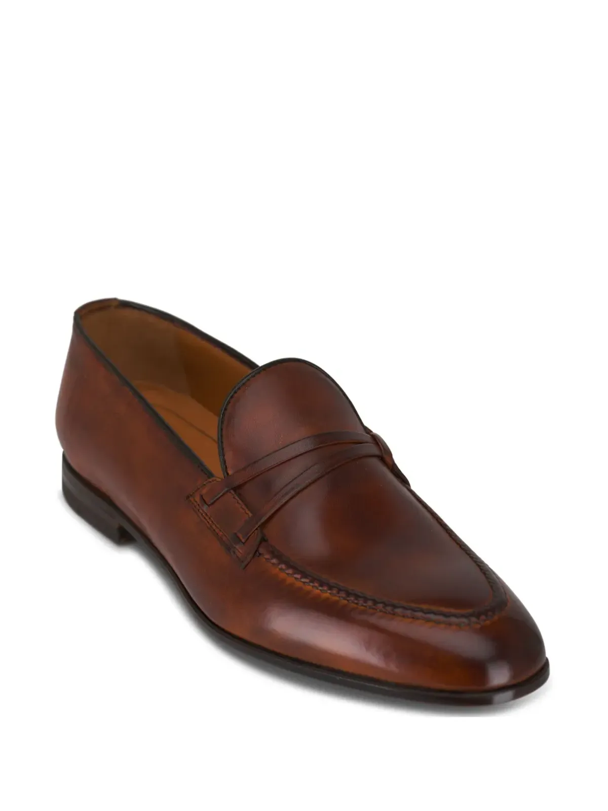 Bontoni Festoso アーモンドトゥ レザー ローファー - ブラウン - 画像2