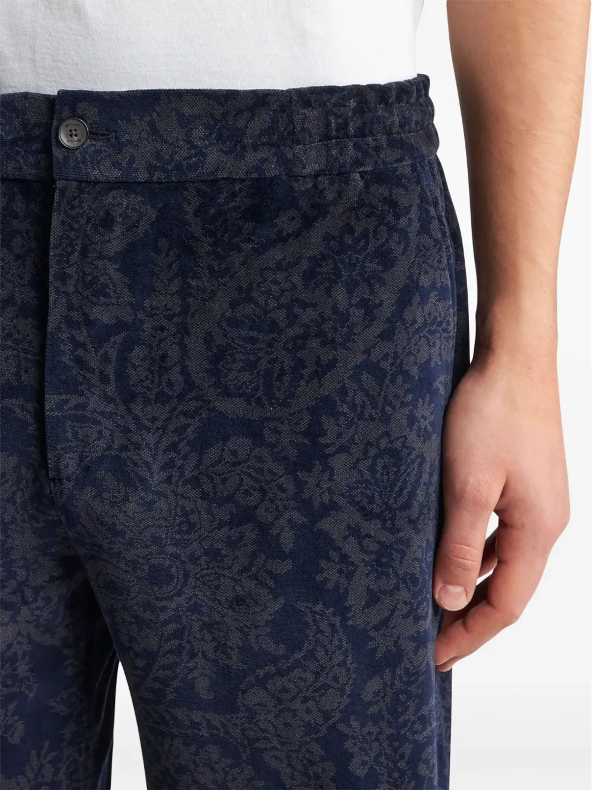 ETRO ペイズリージャカード スリムカットパンツ ブルー - 画像5