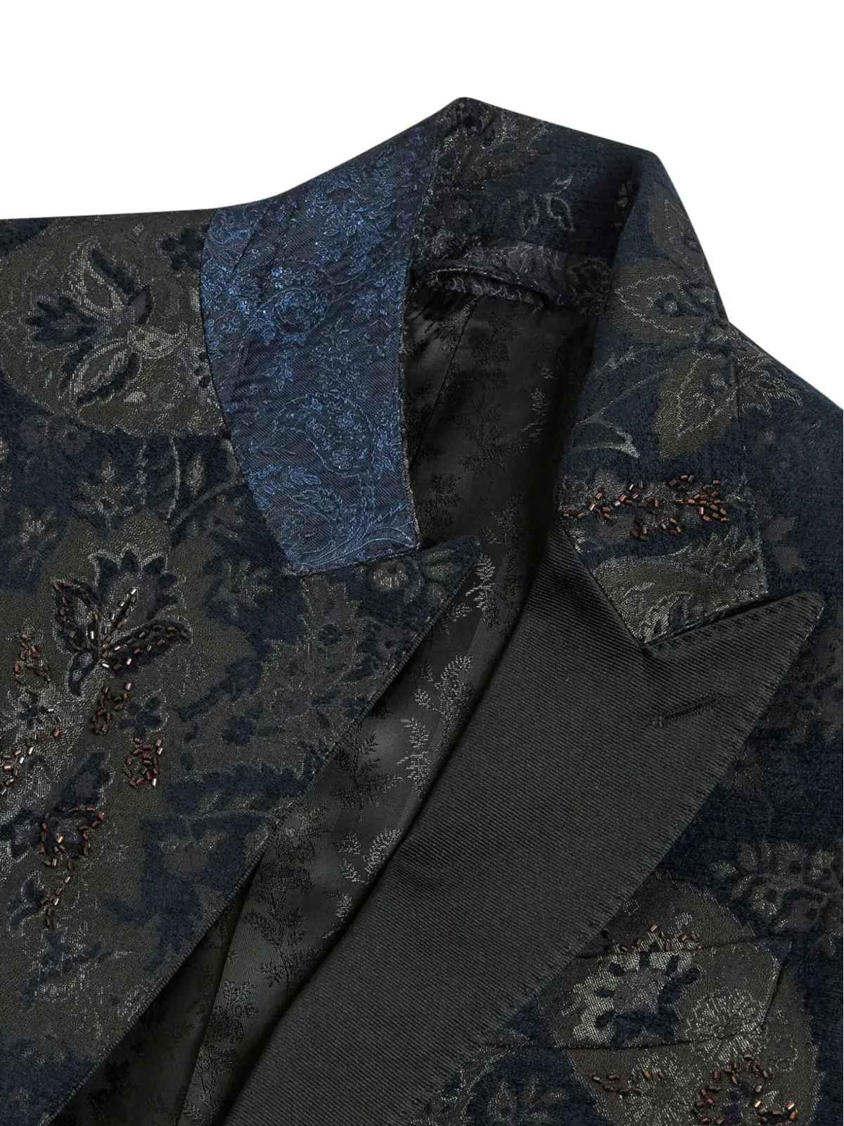 ETRO ピークラペル ジャガード ブレザー ブルー - 画像5