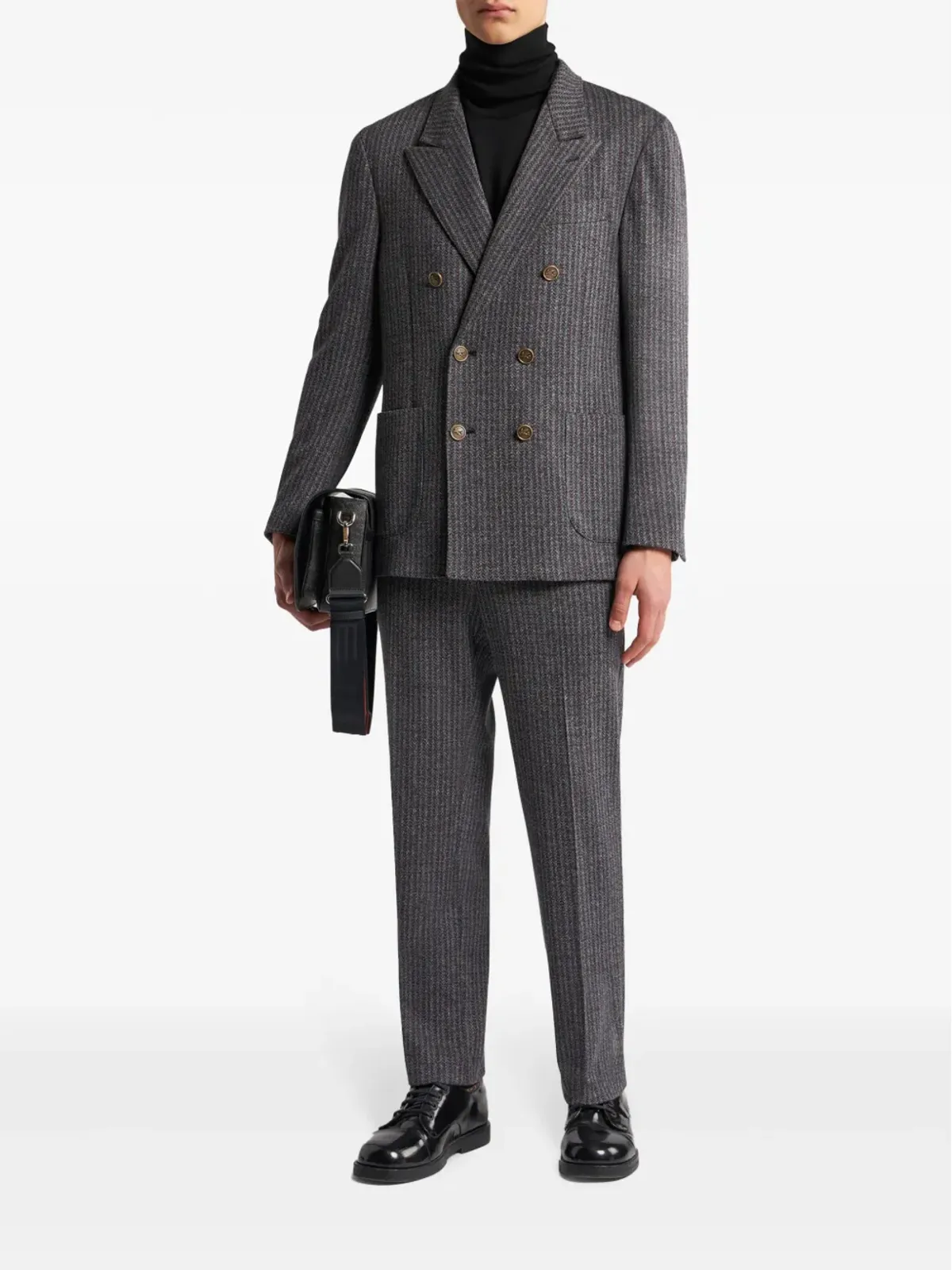 ETRO ストライプ柄 ダブルブレスト ブレザー - グレー - 画像2