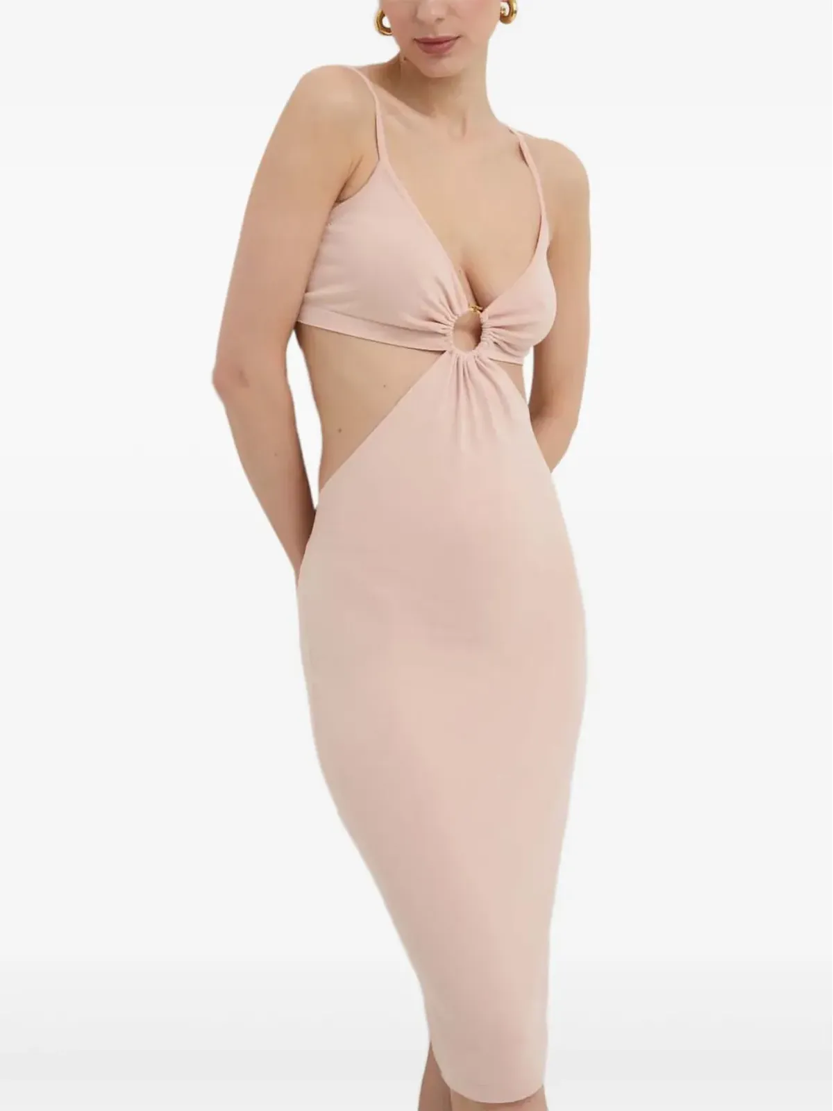 Elisabetta Franchi カットアウト ミディドレス - ピンク - 画像5
