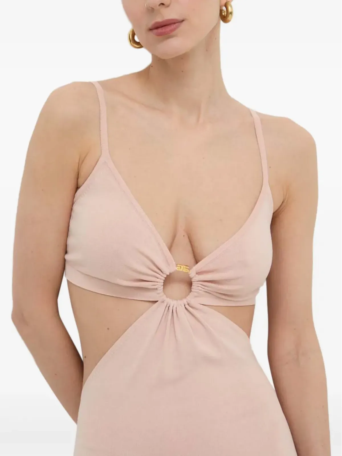 Elisabetta Franchi カットアウト ミディドレス - ピンク - 画像3