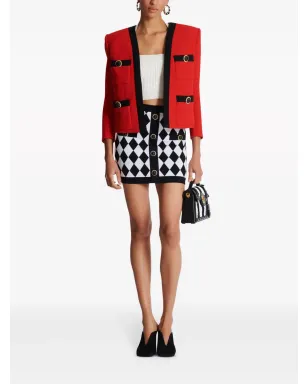 Balmain ダイヤモンド柄インターシャニットミニスカート - サムネイル2