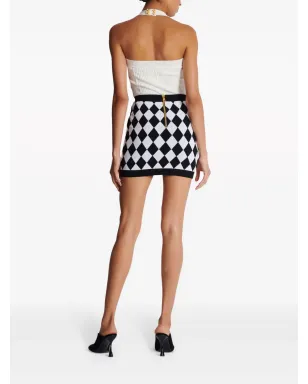 Balmain ダイヤモンド柄インターシャニットミニスカート - サムネイル4