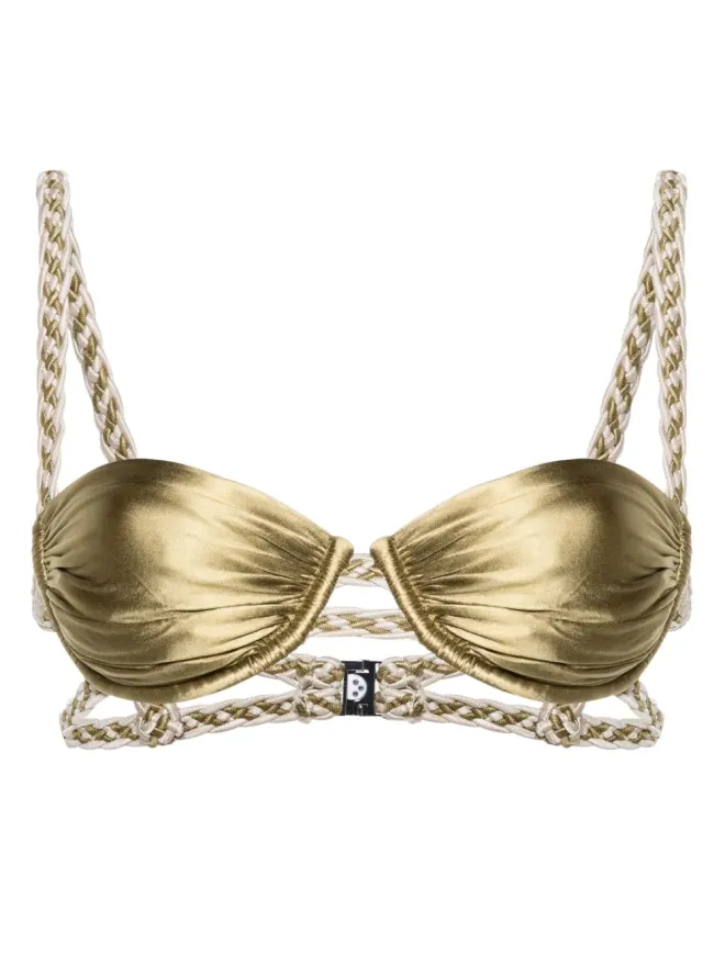 ISA BOULDER Isa Boulder 編み込みストラップビキニトップの商品画像