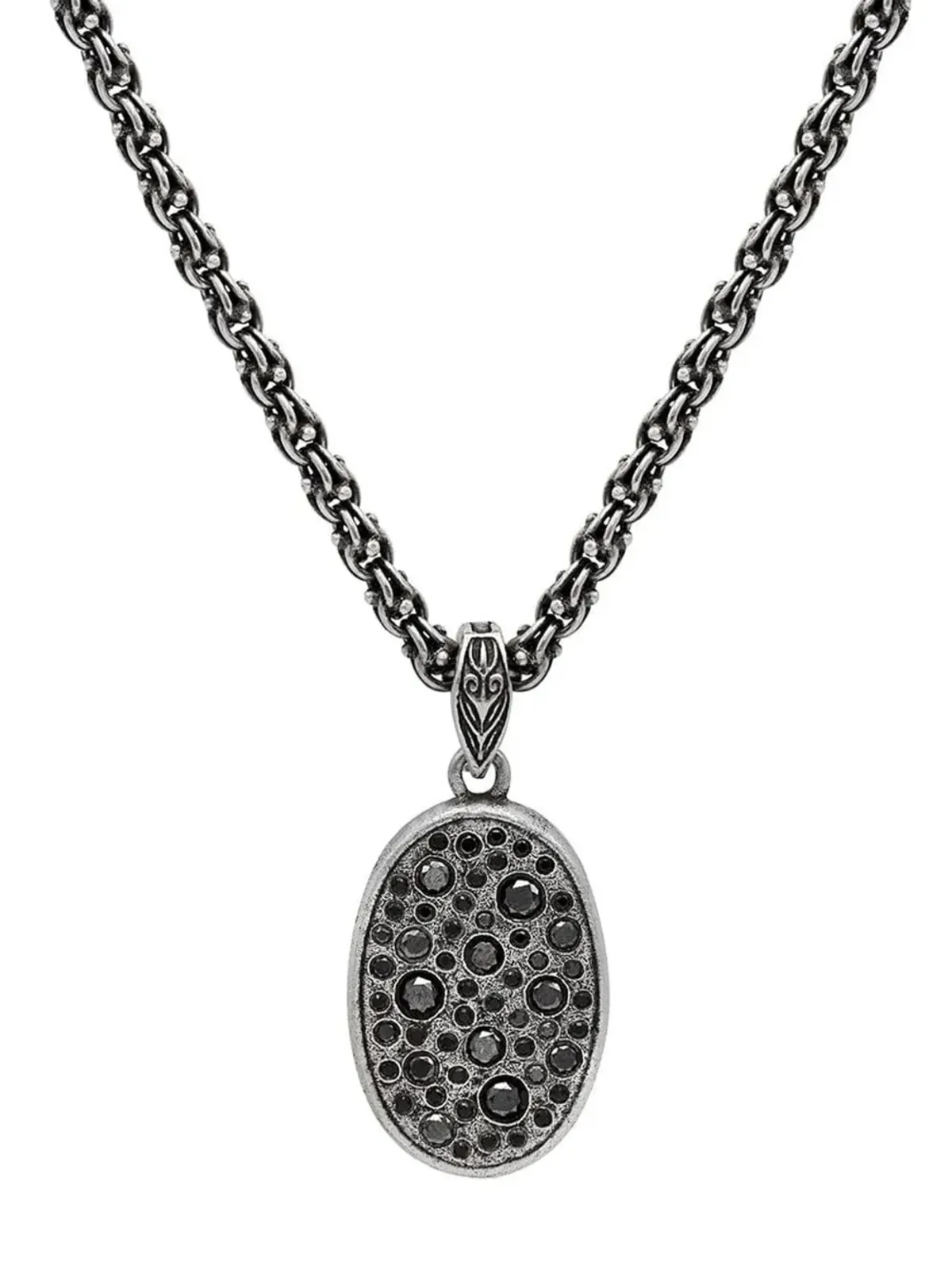 John Varvatos Stardust ブラックダイヤモンド ペンダントネックレス シルバー - 画像1