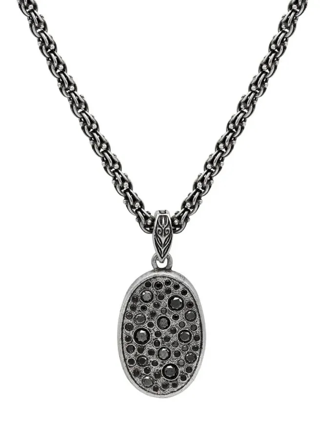 John Varvatos John Varvatos Stardust ブラックダイヤモンド ペンダントネックレス シルバーの商品画像