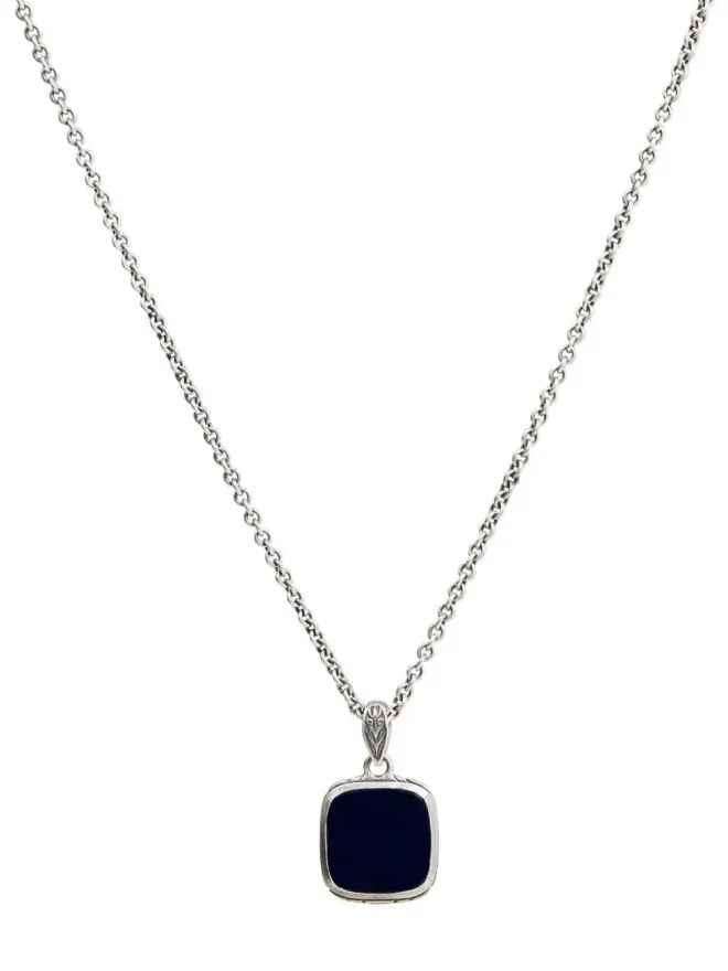 John Varvatos John Varvatos ブラックオニキスペンダントネックレス - シルバーの商品画像