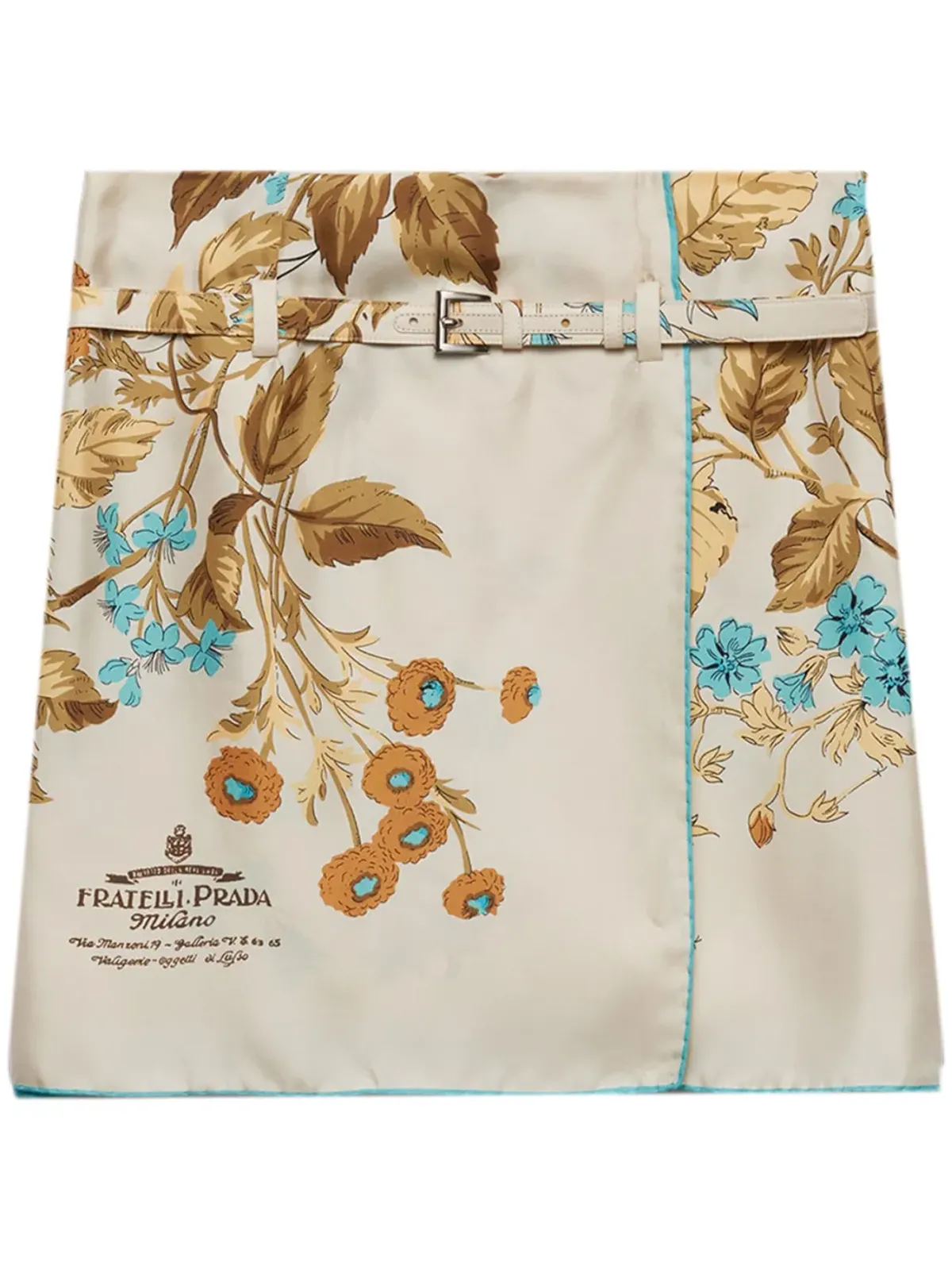 Prada フローラルプリント シルクスカート - 画像1
