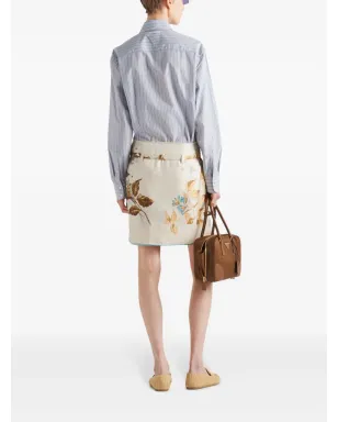 Prada フローラルプリント シルクスカート - サムネイル3