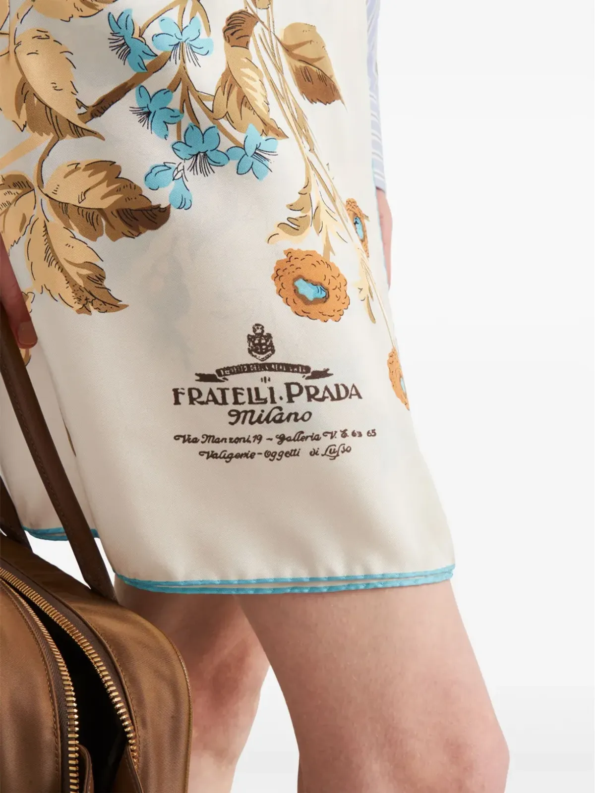 Prada フローラルプリント シルクスカート - 画像4