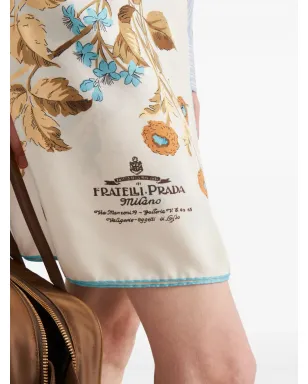 Prada フローラルプリント シルクスカート - サムネイル4