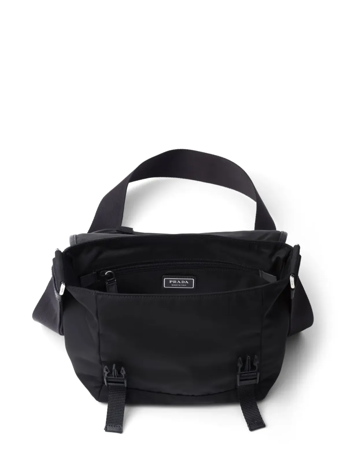 Prada ロゴパッチ ショルダーバッグ ブラック - 画像5