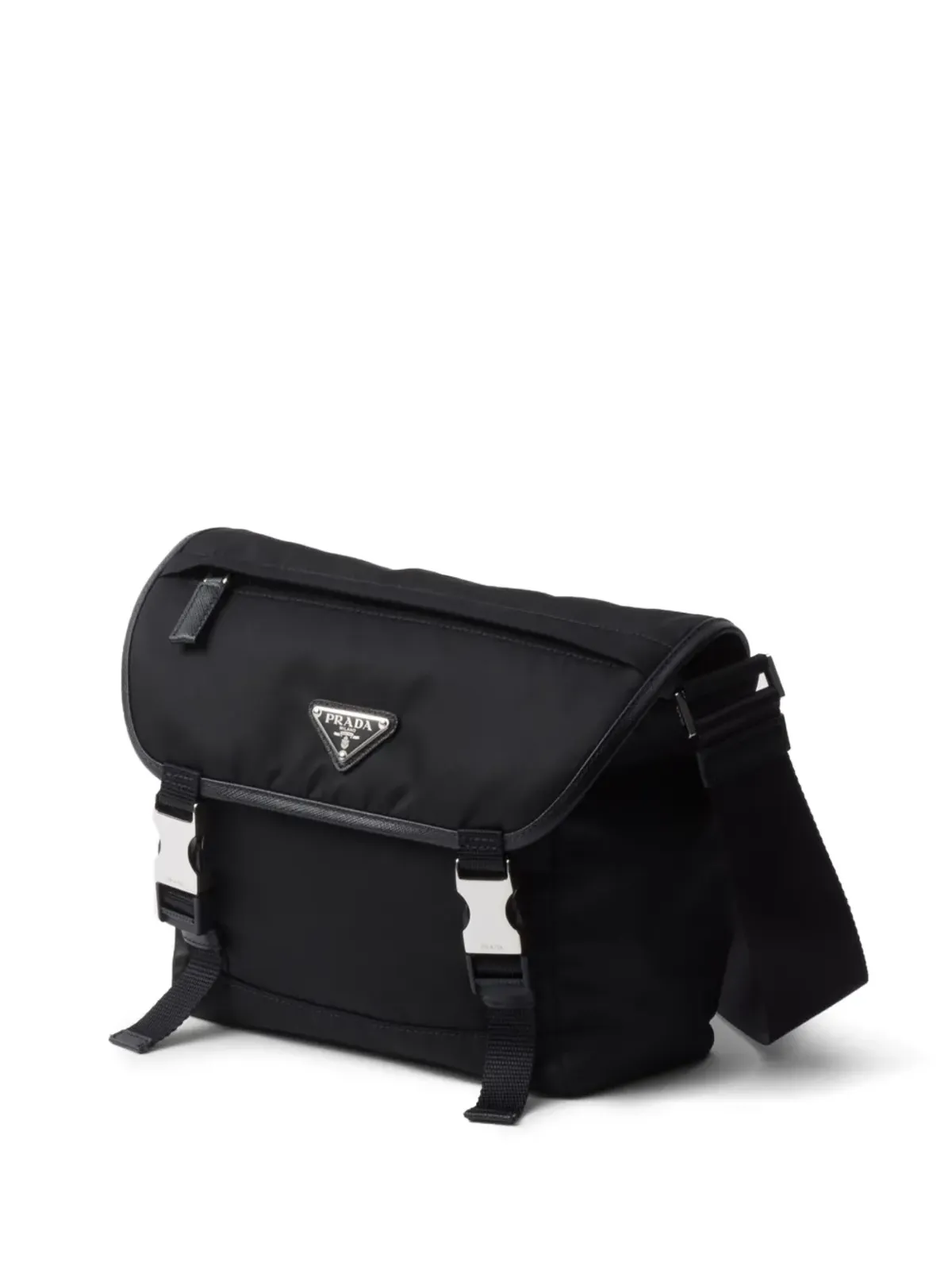 Prada ロゴパッチ ショルダーバッグ ブラック - 画像4