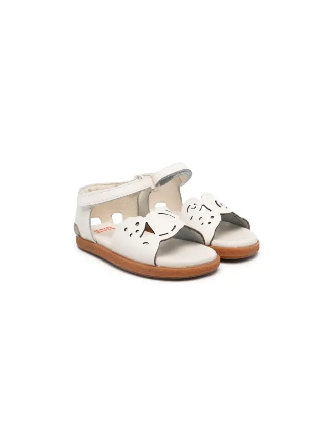 Camper Kids Camper Kids ツインズ レーザーカット レザー サンダル - Whiteの商品画像