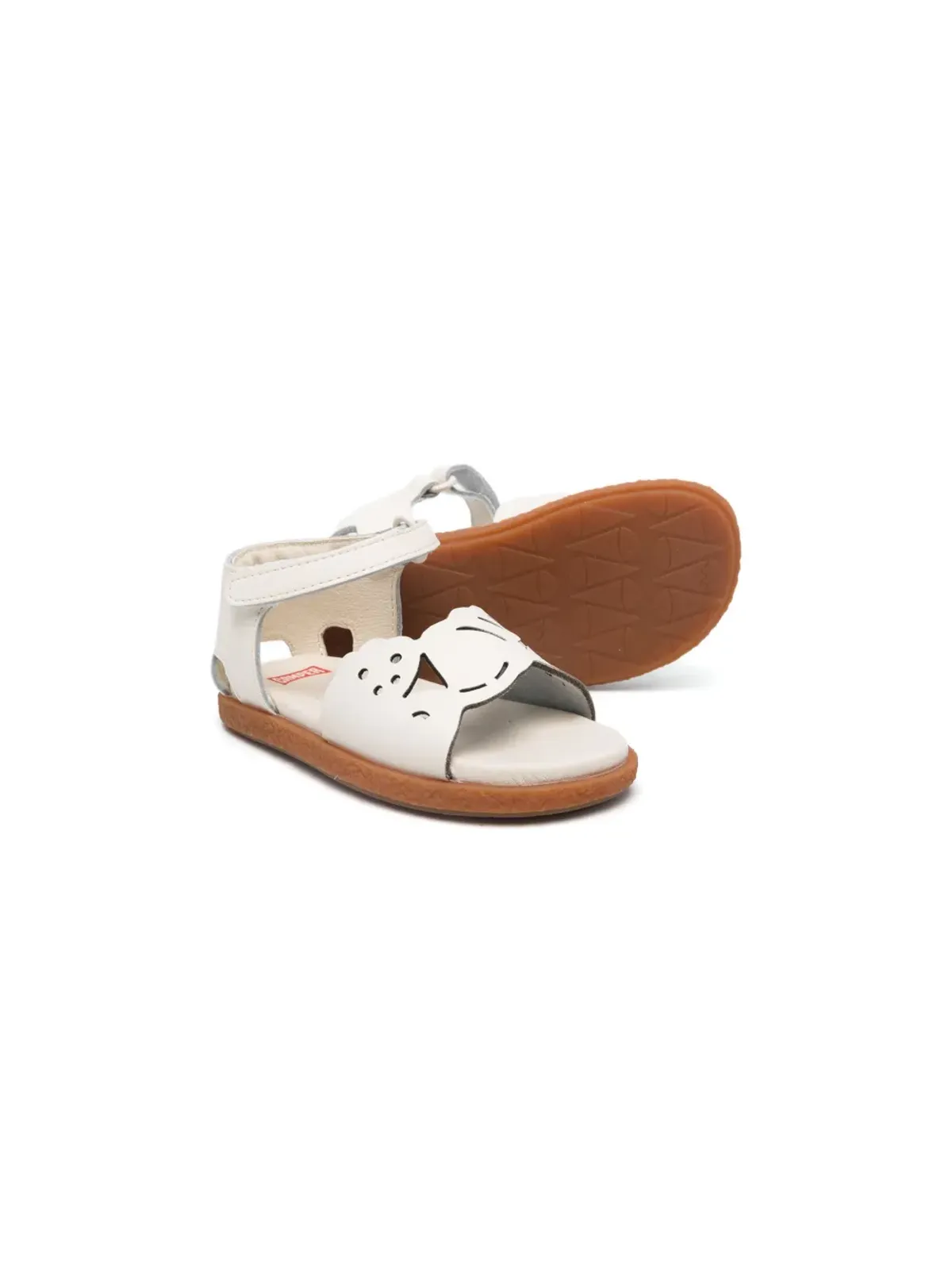 Camper Kids ツインズ レーザーカット レザー サンダル - White - 画像2