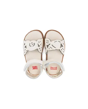 Camper Kids ツインズ レーザーカット レザー サンダル - White - サムネイル3