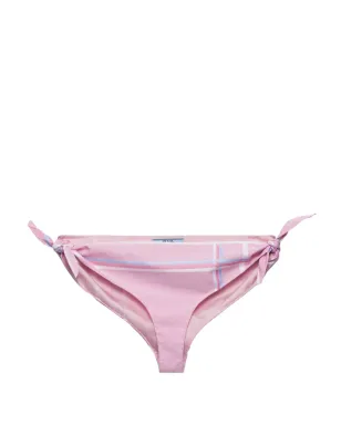 Prada チェック柄コットンビキニボトム - ピンク - サムネイル1