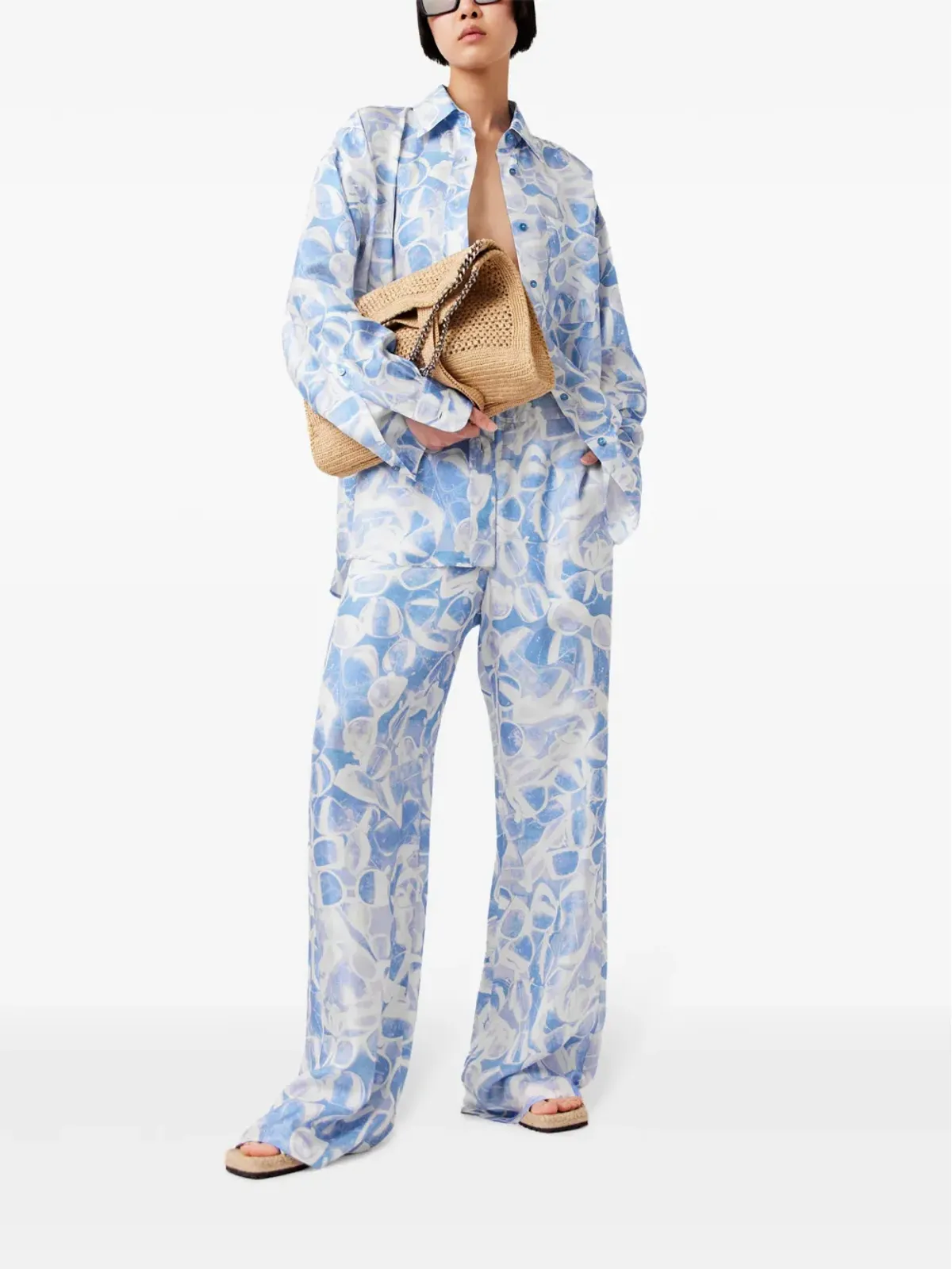 Stella McCartney サングラス柄プリント シャツ - ブルー - 画像2