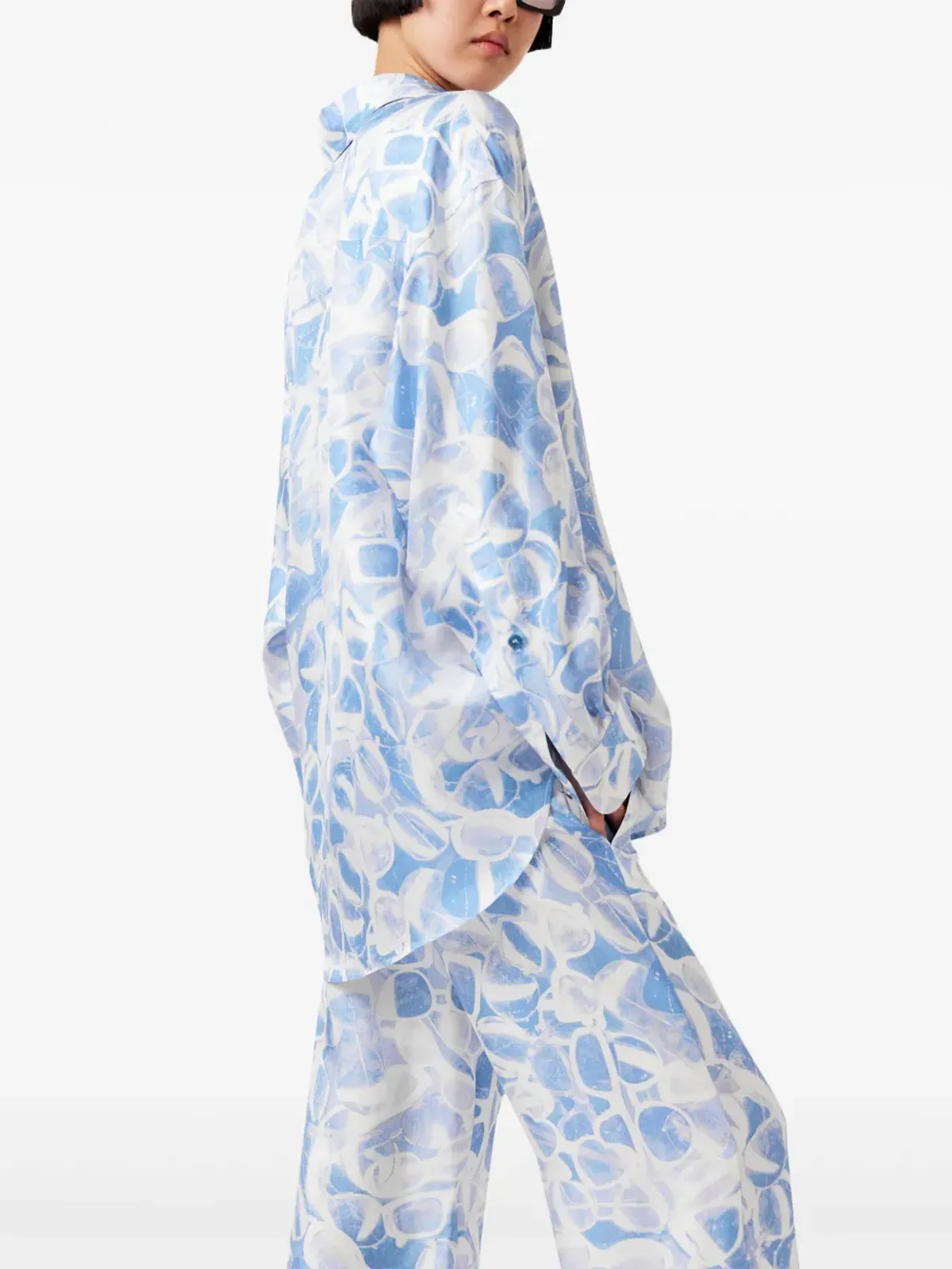 Stella McCartney サングラス柄プリント シャツ - ブルー - 画像4