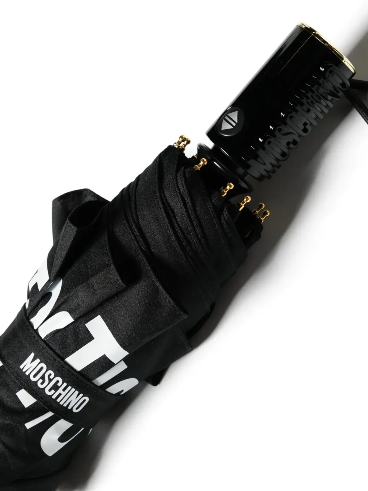 Moschino ロゴレタリングプリント入り折りたたみ傘 - ブラック - 画像2