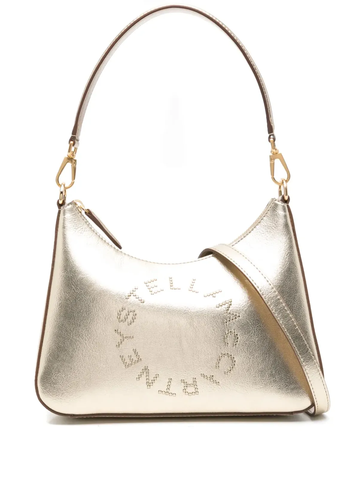 Stella McCartney スタッズロゴ メタリック ショルダーバッグ - Gold - 画像1