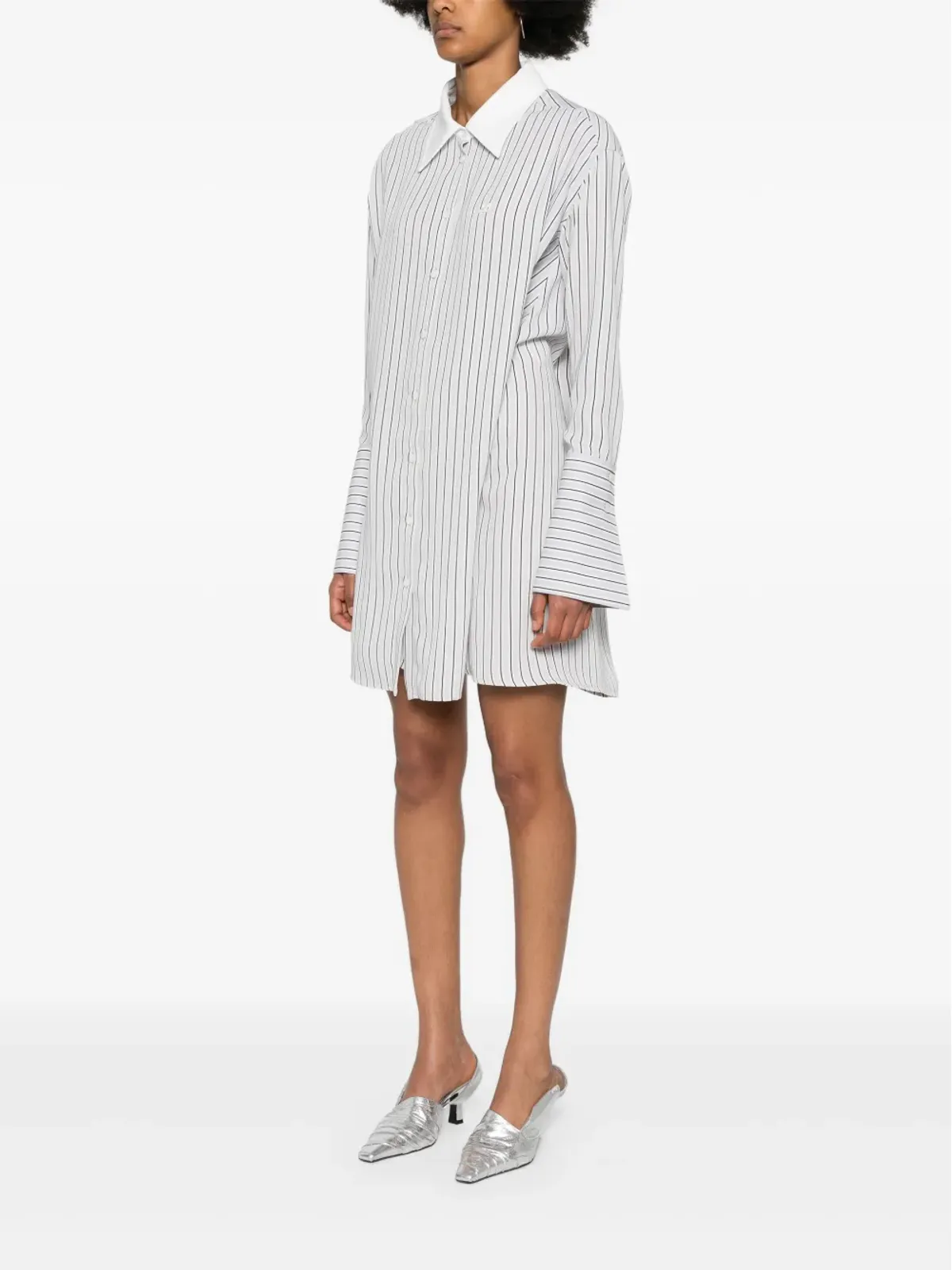 Courrèges ロゴパッチストライプシャツ - ブラック - 画像3