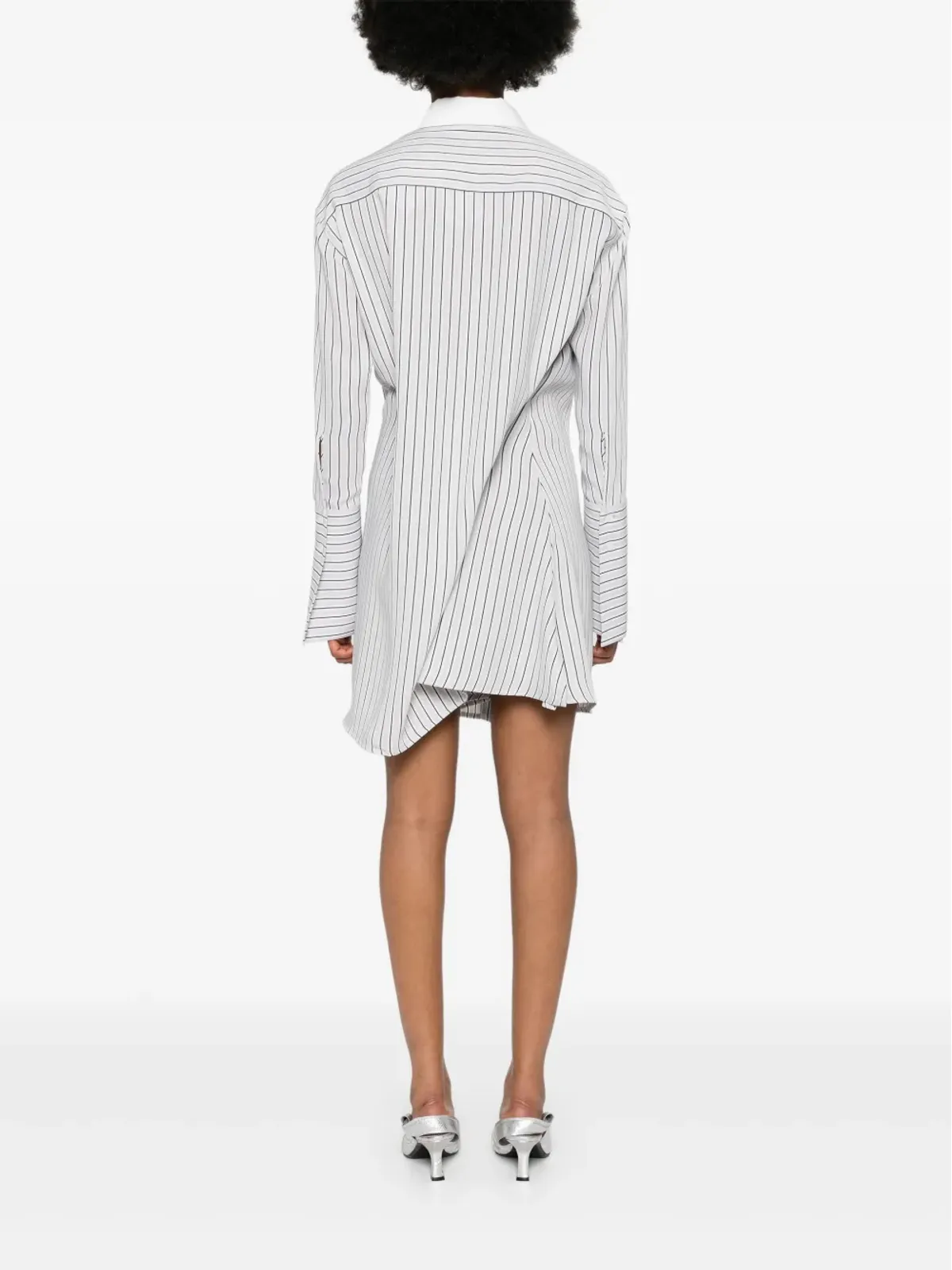 Courrèges ロゴパッチストライプシャツ - ブラック - 画像4
