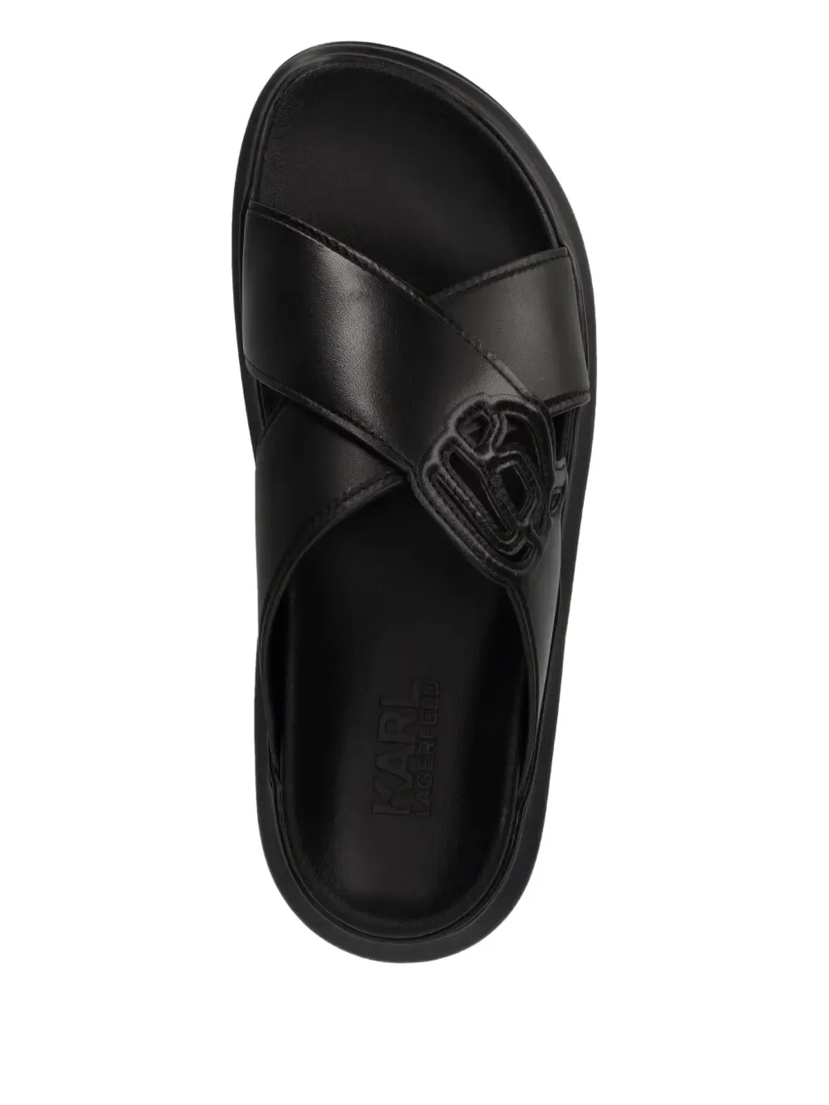 Karl Lagerfeld ロゴ入りスライド ブラック - 画像3