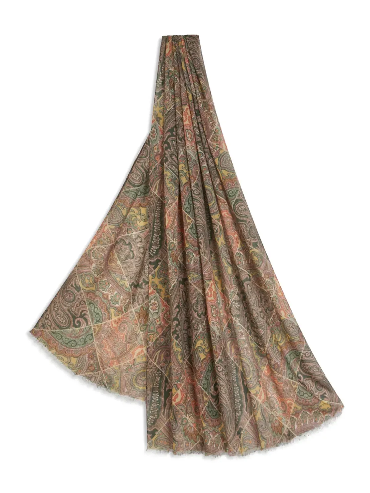 ETRO プリント カシミア スカーフ - 画像2
