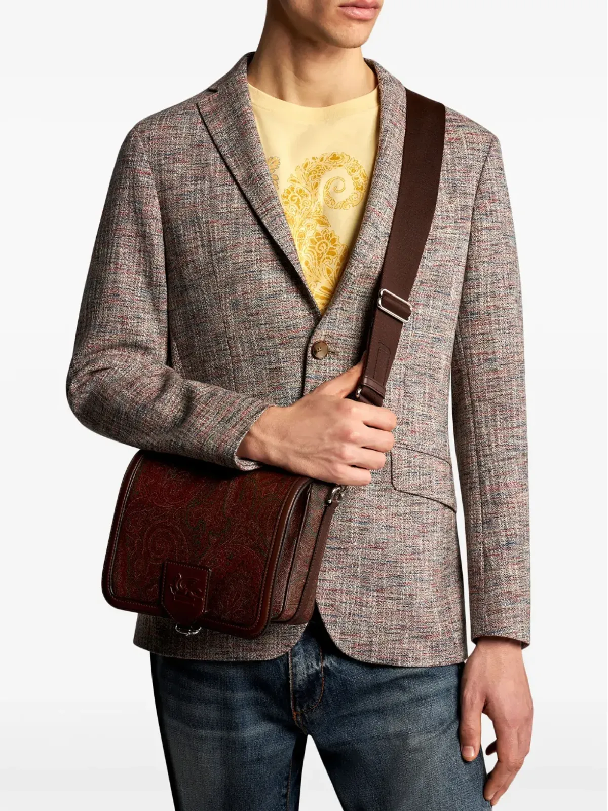 ETRO エッセンシャル バンダナ柄 クロスボディバッグ - ブラウン - 画像2