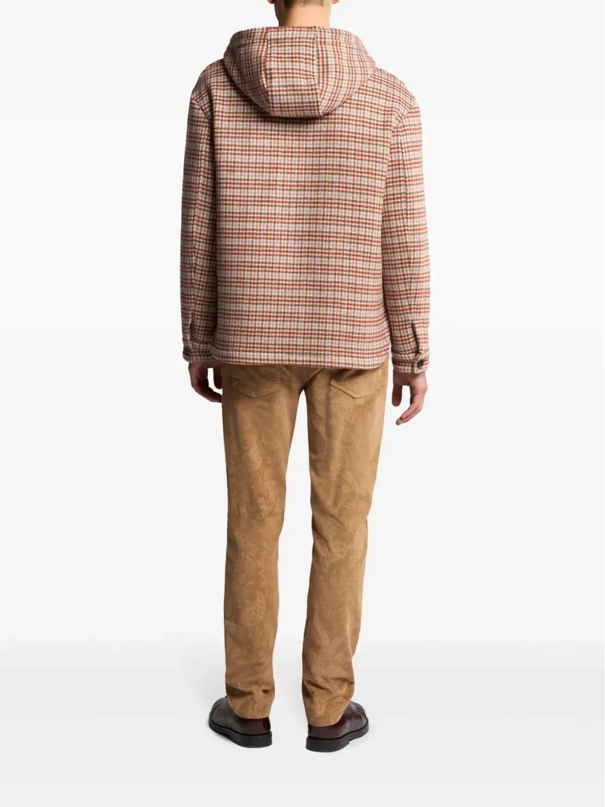 ETRO タータンチェック柄 フード付き シャツジャケット - ピンク - 画像3