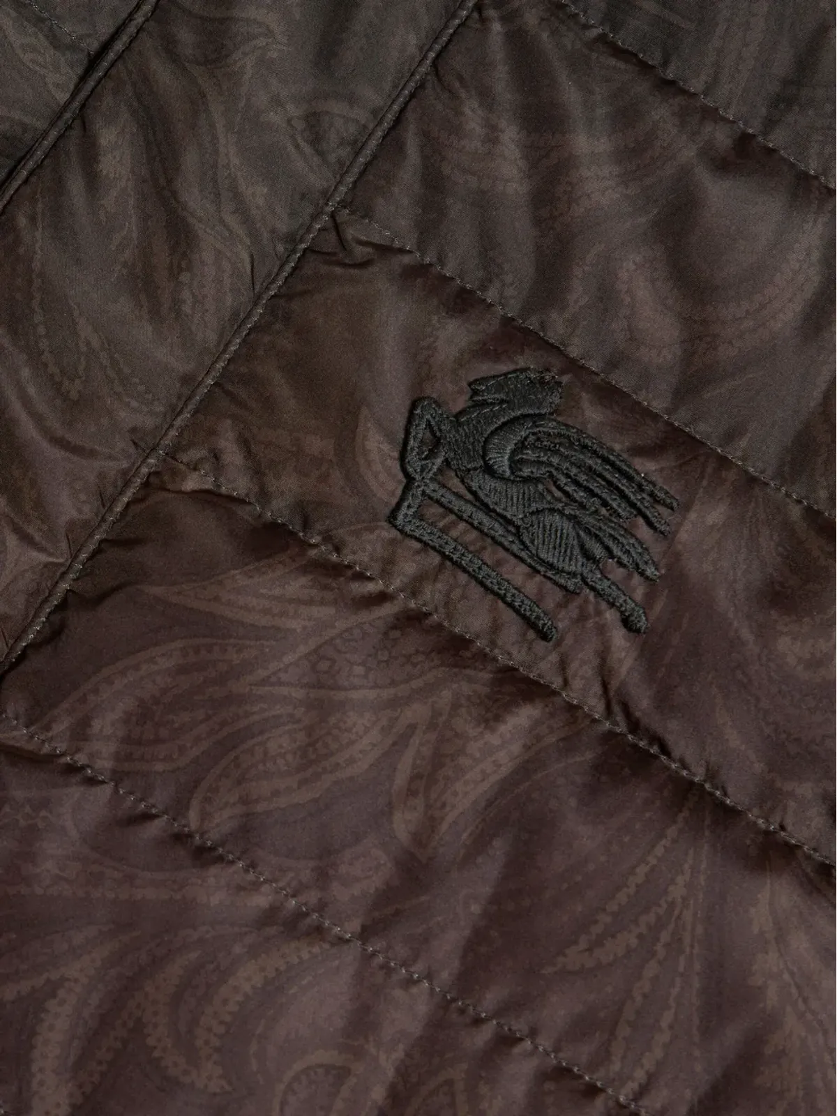 ETRO ペイズリープリントのキルティングダウンジャケット - ブラウン - 画像5