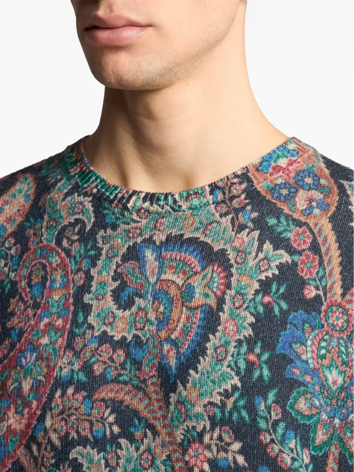 ETRO フローラル柄インターシャニットセーター - 画像4