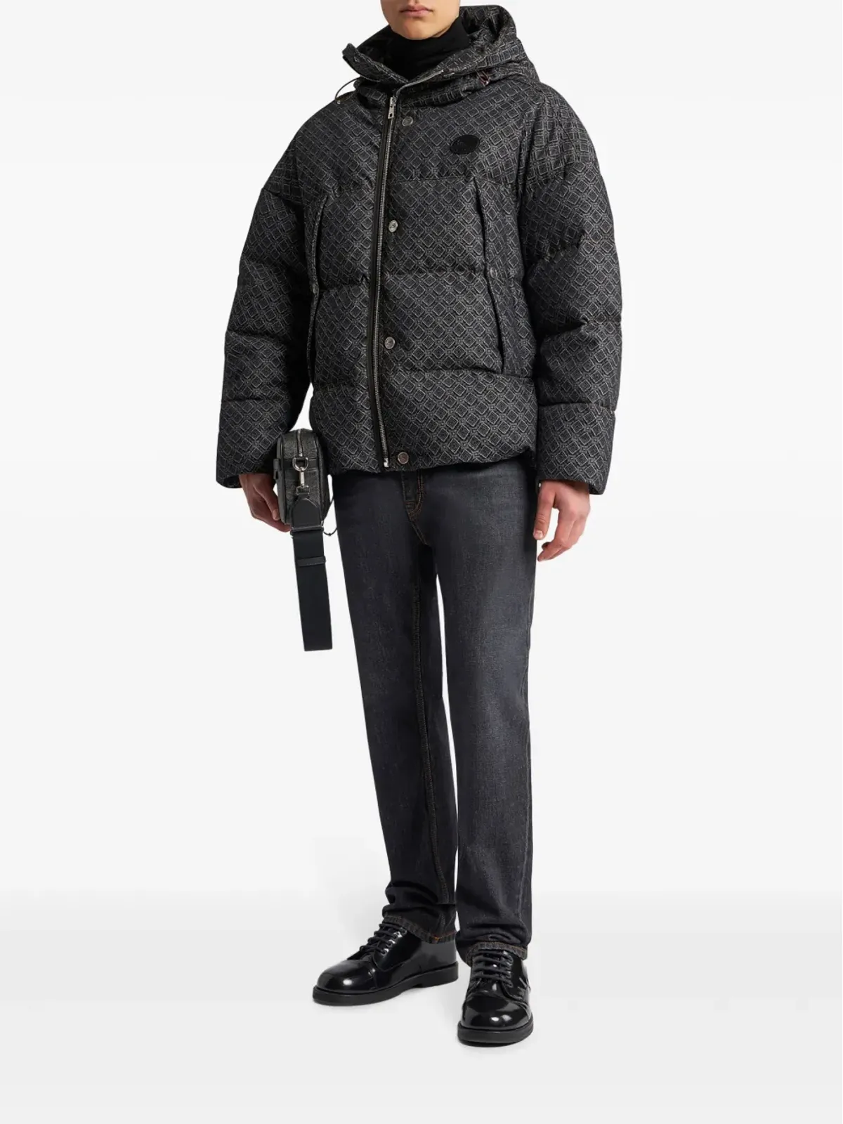 ETRO ジャカードデニム ダウンジャケット - ブラック - 画像2