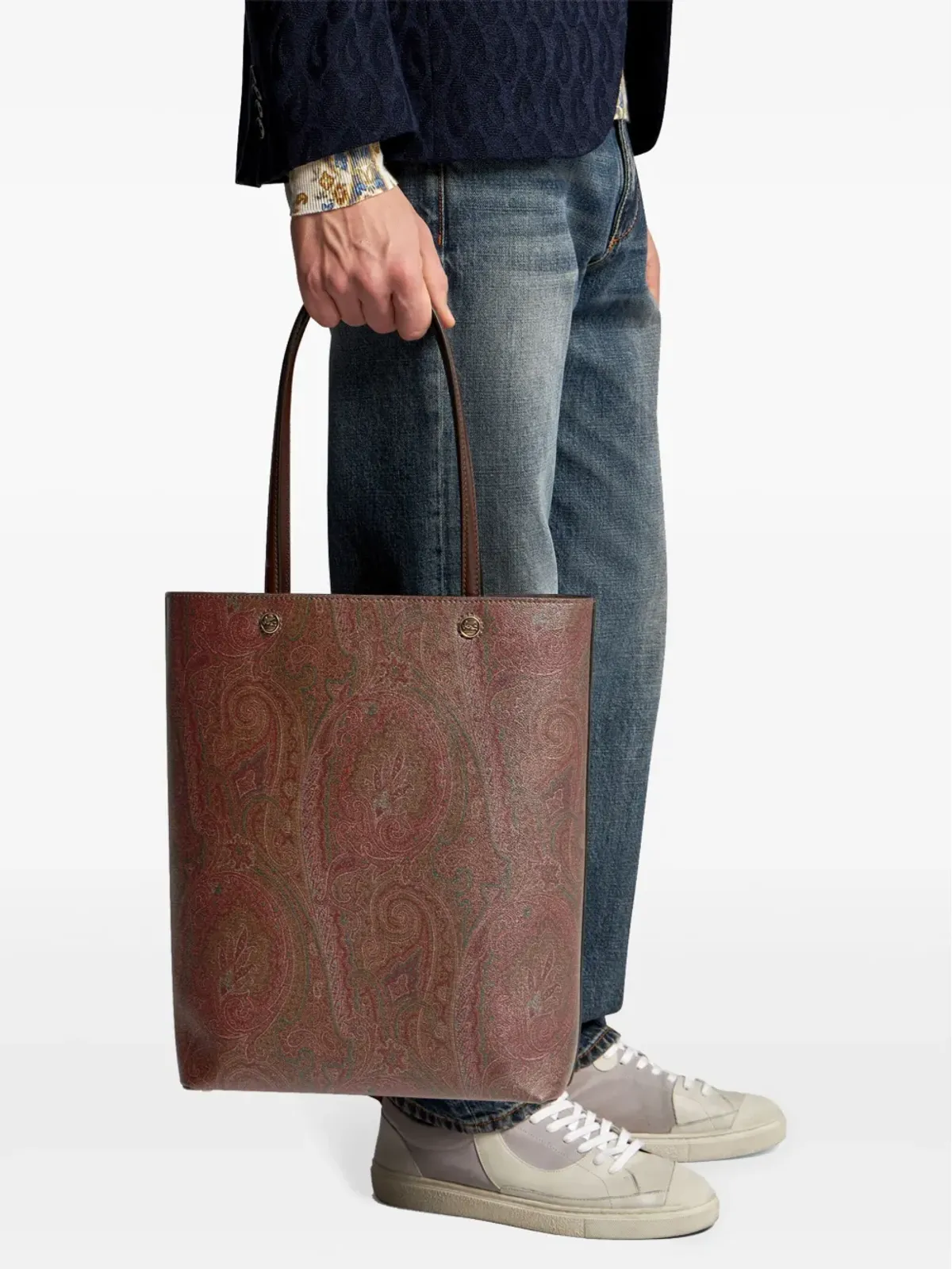 ETRO ペイズリープリント オープントップ トートバッグ - ブラウン - 画像2