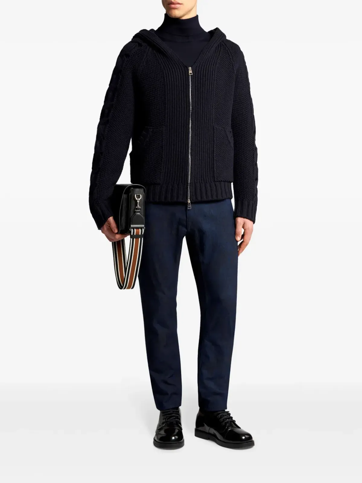 ETRO ケーブルニット ジップアップ フーディ - ブルー - 画像2