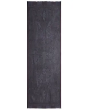 ETRO ほつれたペイズリージャカード スカーフ - ブルー - サムネイル1