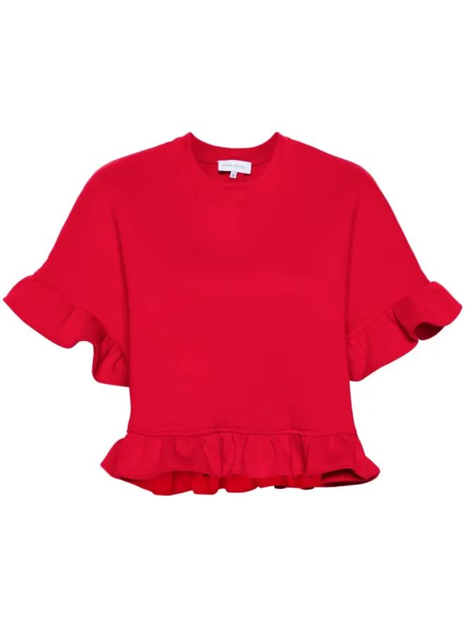 Ioana Ciolacu Ioana Ciolacu Peonyフリル付きジャージートップの商品画像