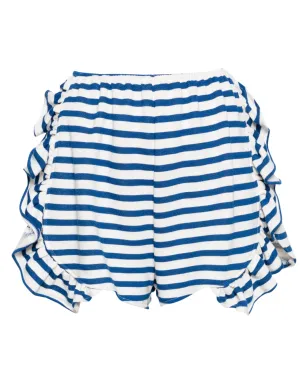 Ioana Ciolacu Striped Peony ruffled shorts - White - サムネイル1
