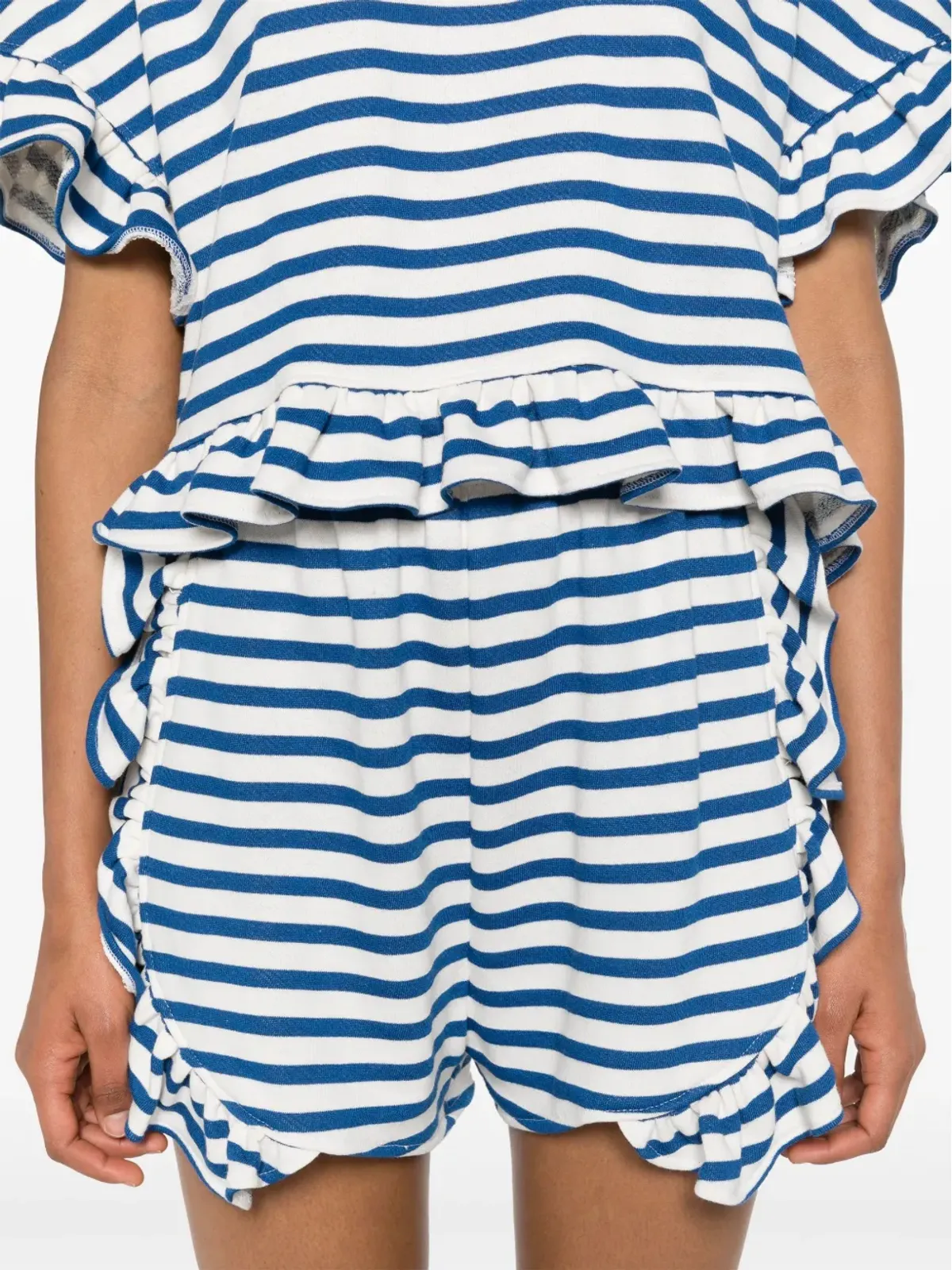 Ioana Ciolacu Striped Peony ruffled shorts - White - 画像5