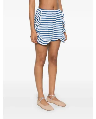 Ioana Ciolacu Striped Peony ruffled shorts - White - サムネイル3