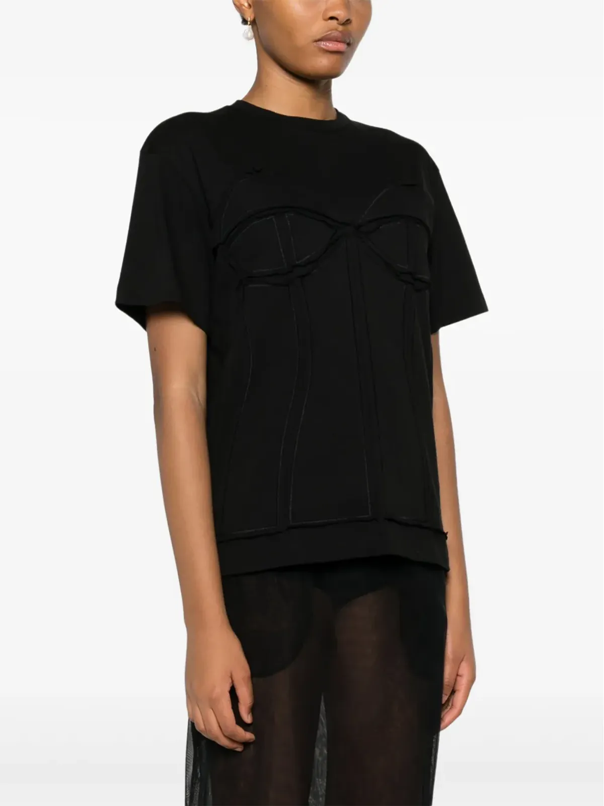 Murmur デコンストラクテッド Tシャツ - ブラック - 画像3
