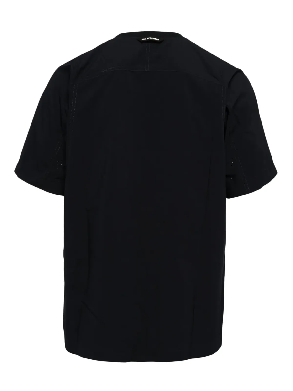 and Wander コントラストステッチ パネル付き Tシャツ - 画像2